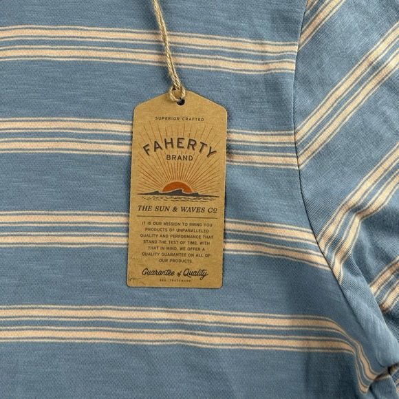 NWOT Fatherly Sunwashed Stripe T-Shirt Size L CCs-Coast Coral Stripe MKS2517 - Picture 3 of 8